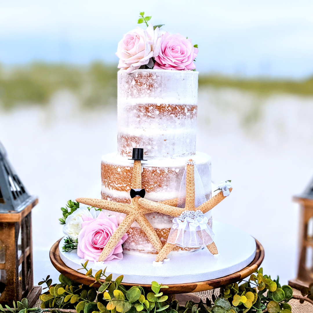 semi naked wedding cake in panama city beach wedding cake baker