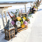 mini wooden floral box aisle marker in panama city beach