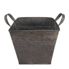 square metal pail use for decor or flowers for wedding party or special event