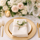 solid gold charger plate rental with raised beaded edge in panama city beach 30a