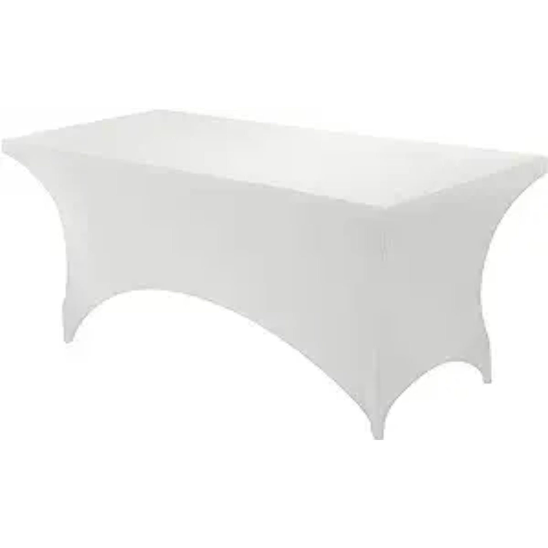 spandex white tablecloth rectangle Panama City Beach Wedding Party Event Rentals