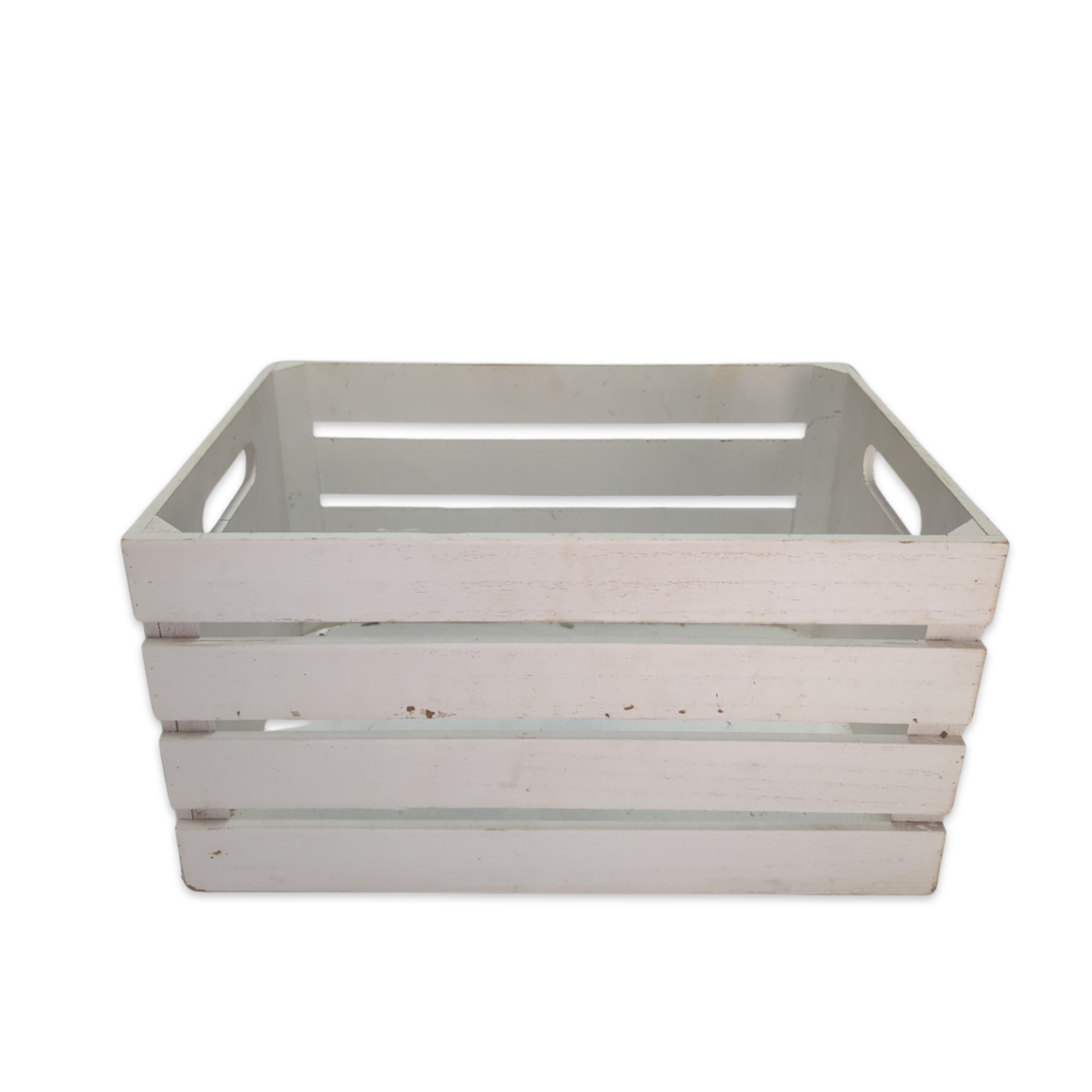 wooden white crate with handles perfect for wedding decor flower display or to hold party favors at any special occasion 