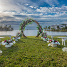 white rectangle floral box aisle marker rental in panama city beach
