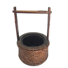 wicker wishing well basket charming unique dark wood rental party decor wedding event picnic