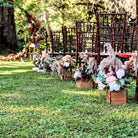 wooden floral box aisle marker rental