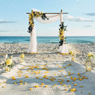 nautical 2 post bamboo arbor arch destination beach wedding ceremony rental decor decoration package planner panama city beach florida