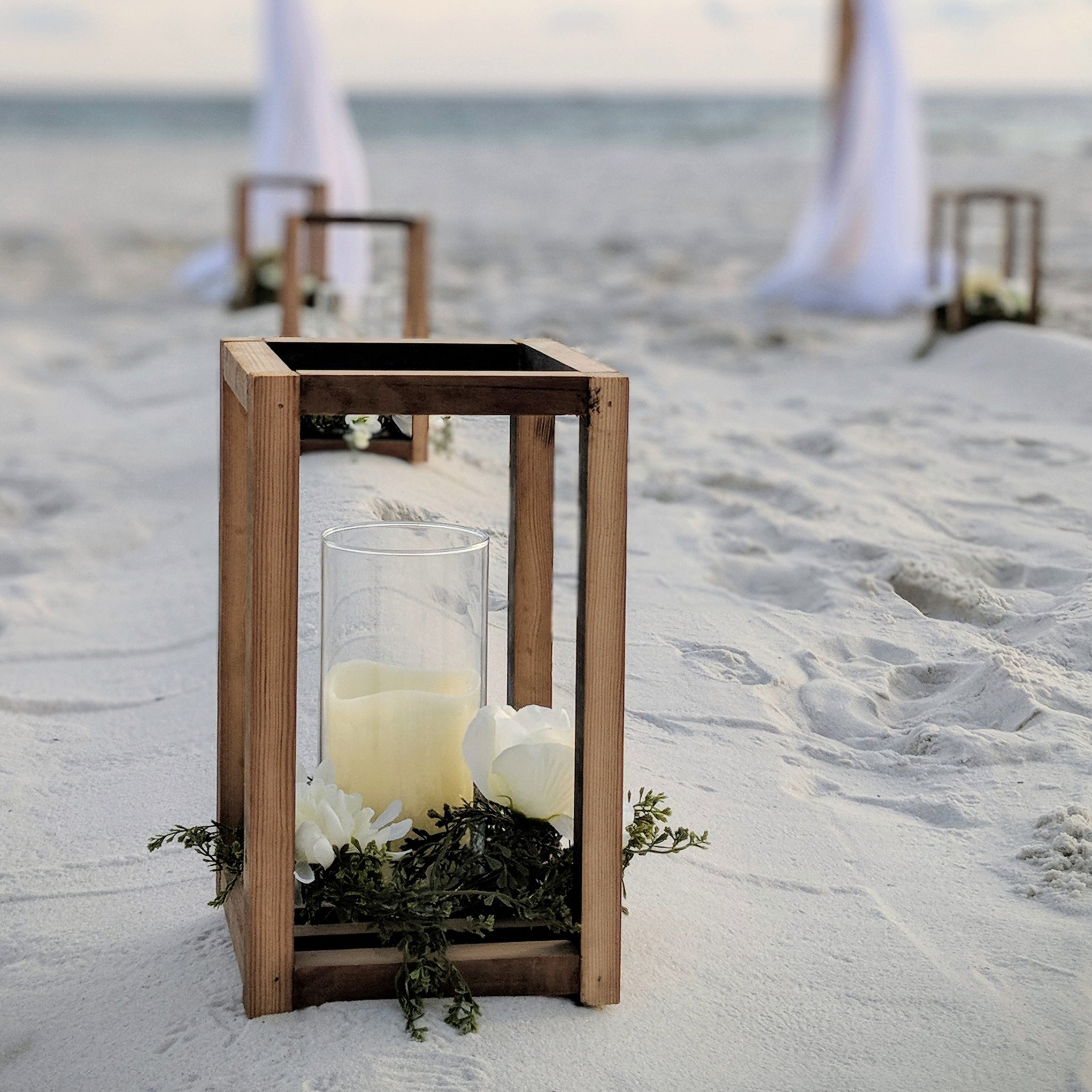 Wooden Frame Lantern Rental - The Wedding Shop