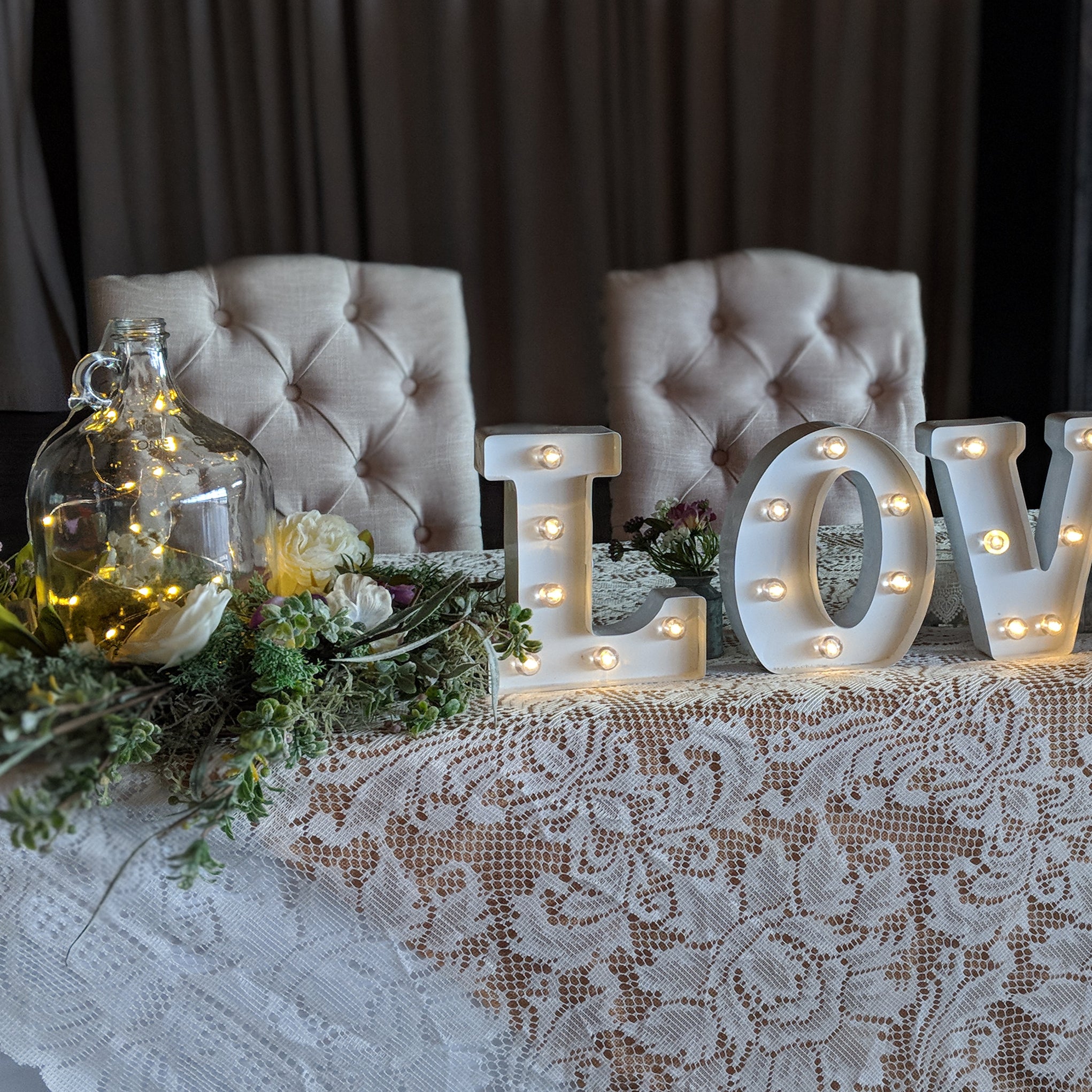 Tufted Sweetheart Chairs - The Wedding Shop
