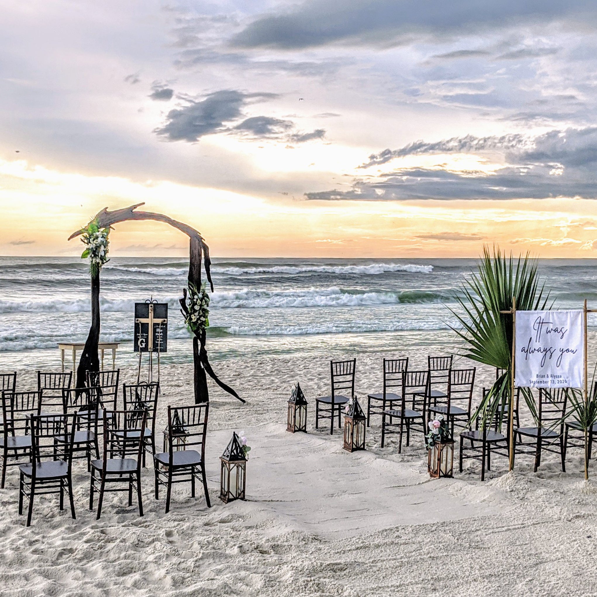 driftwood wedding arbor arch destination beach wedding panama city beach florida