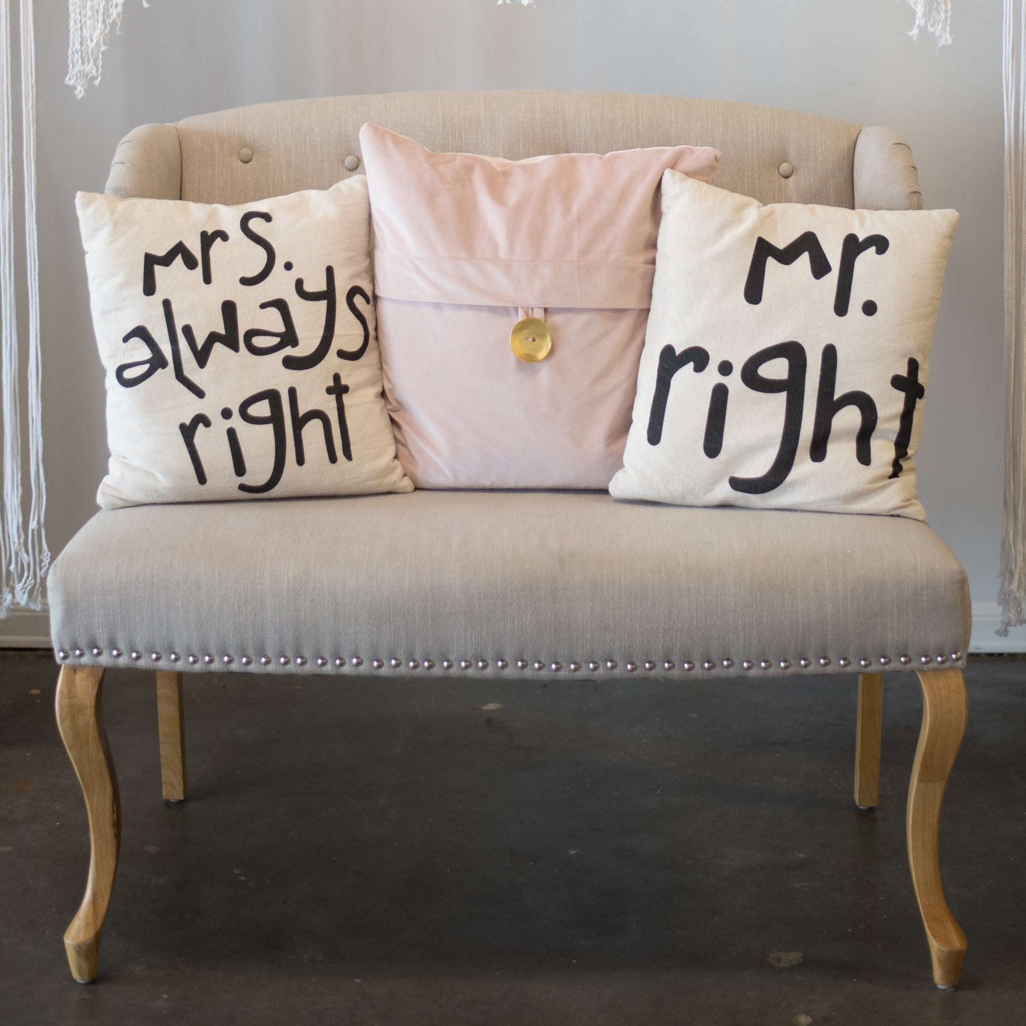 Upholstered Sweetheart Bench - The Wedding Shop
