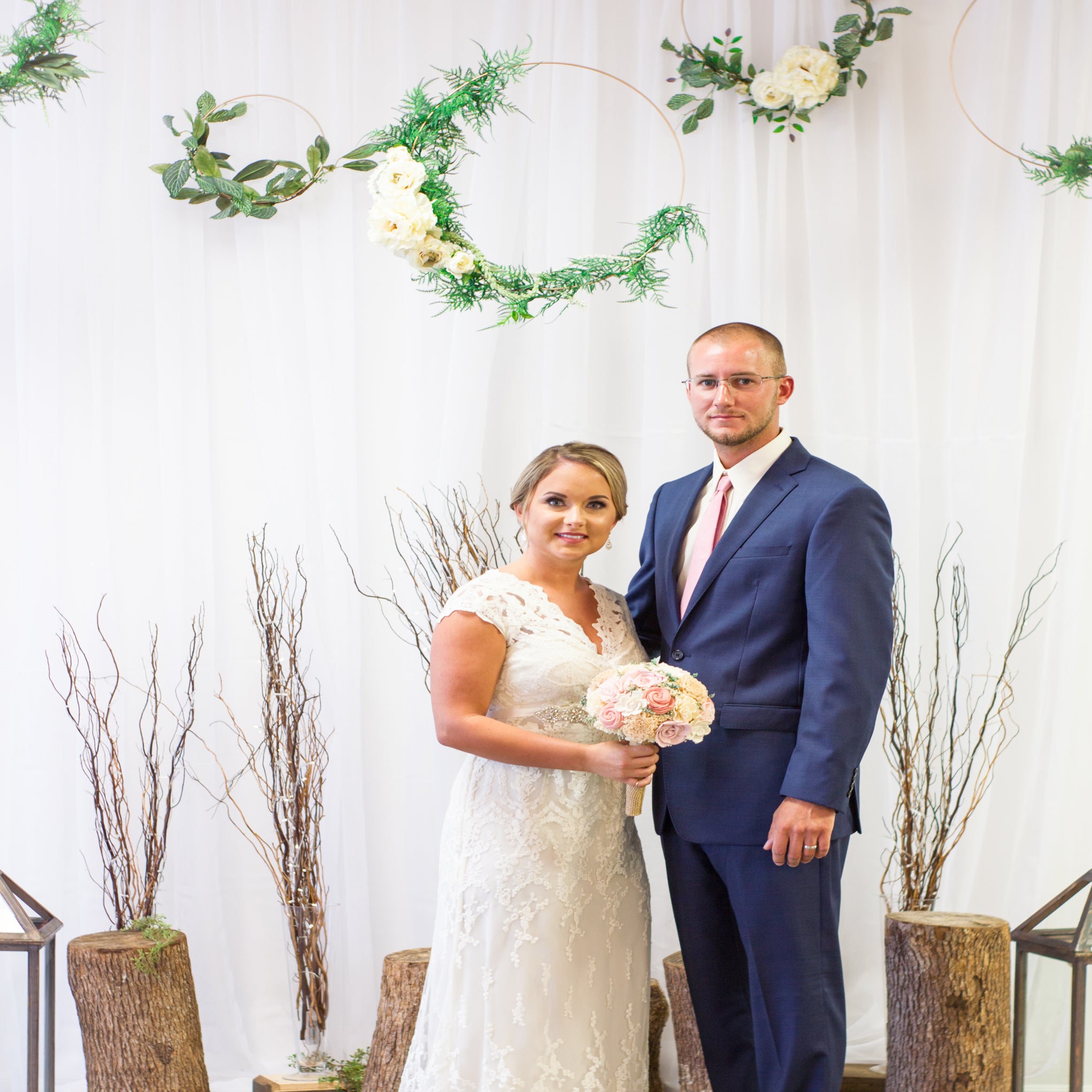 Gold Flower Ring & Sheer Backdrop – The Wedding Shop