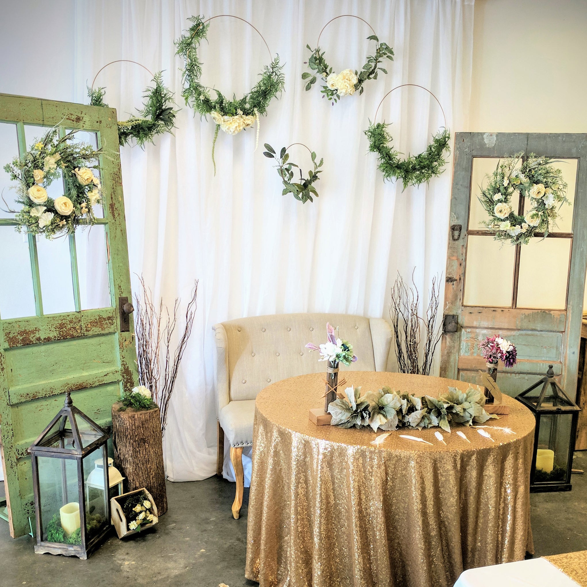 Upholstered Sweetheart Bench - The Wedding Shop