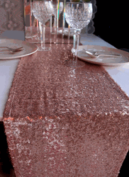 Sequin Table Runner 12" x 108" - The Wedding Shop