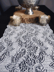 Vintage White Lace Table Runner Rental - The Wedding Shop