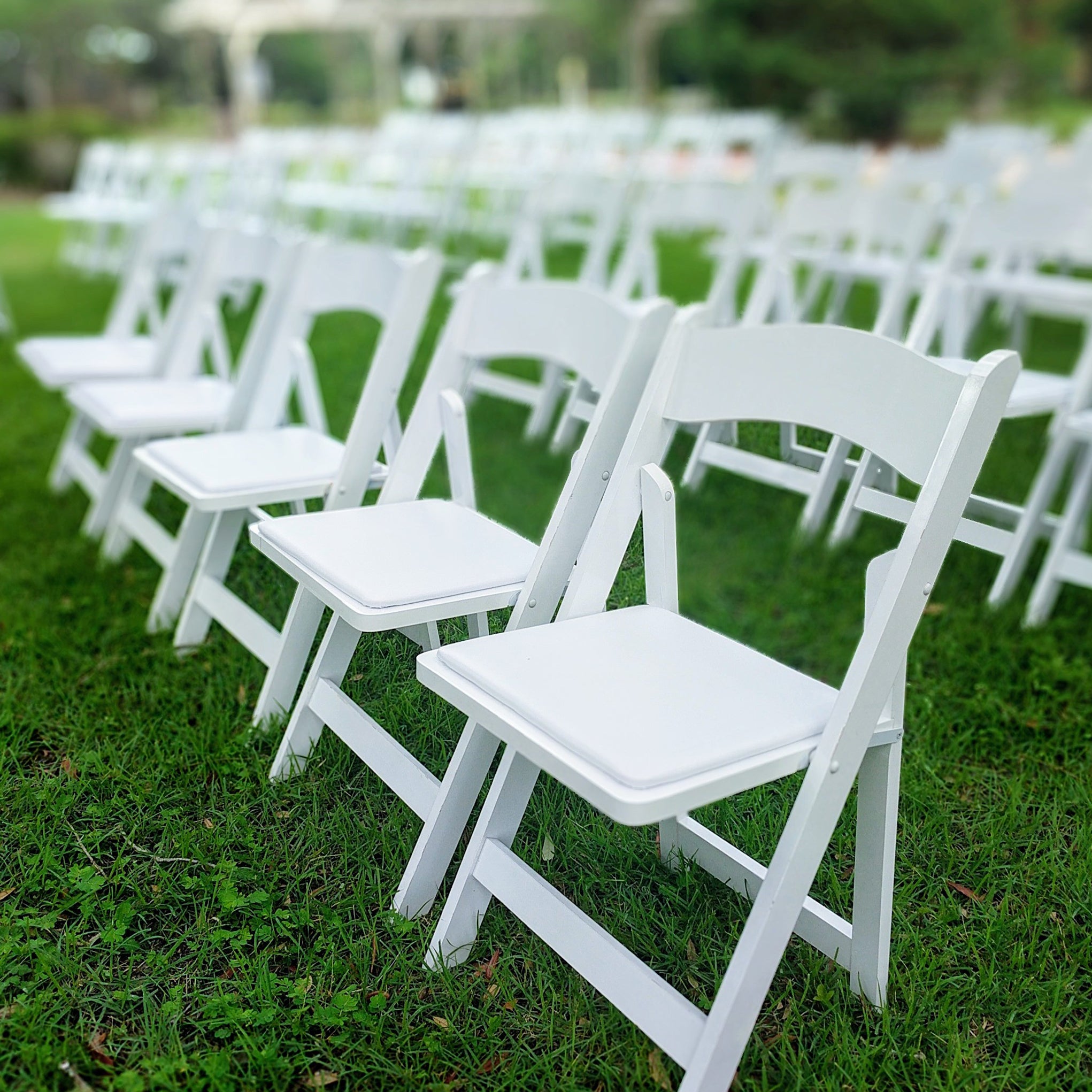 Padded White Folding Wedding Chair - The Wedding Shop