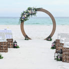 wood circle moon gate wedding arch arbor beach wedding rental in panama city beach